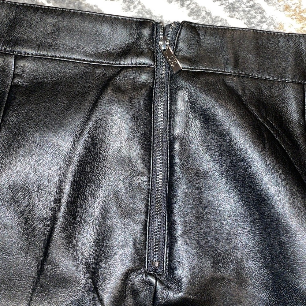 CARMEN MARC VALVO FOX LEATHER SKIRT - Picture 5 of 8